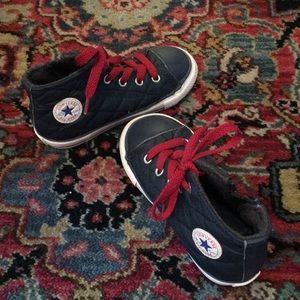 Boys navy blue Converse high tops